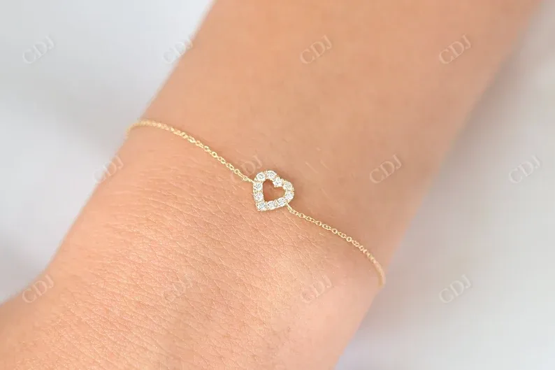 0.10CTW Moissanite Heart Shaped Diamond Bracelet