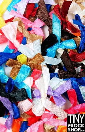 1.5 Inch Wide - 12" Fashion Doll Satin Pre-Made Mixed Color Bows - Pack of 12