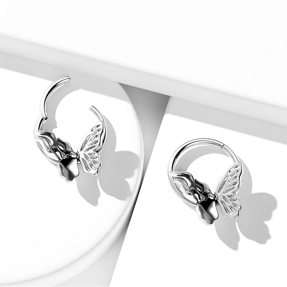 16G Flame-wing Butterfly Hinged Segment Septum Ring