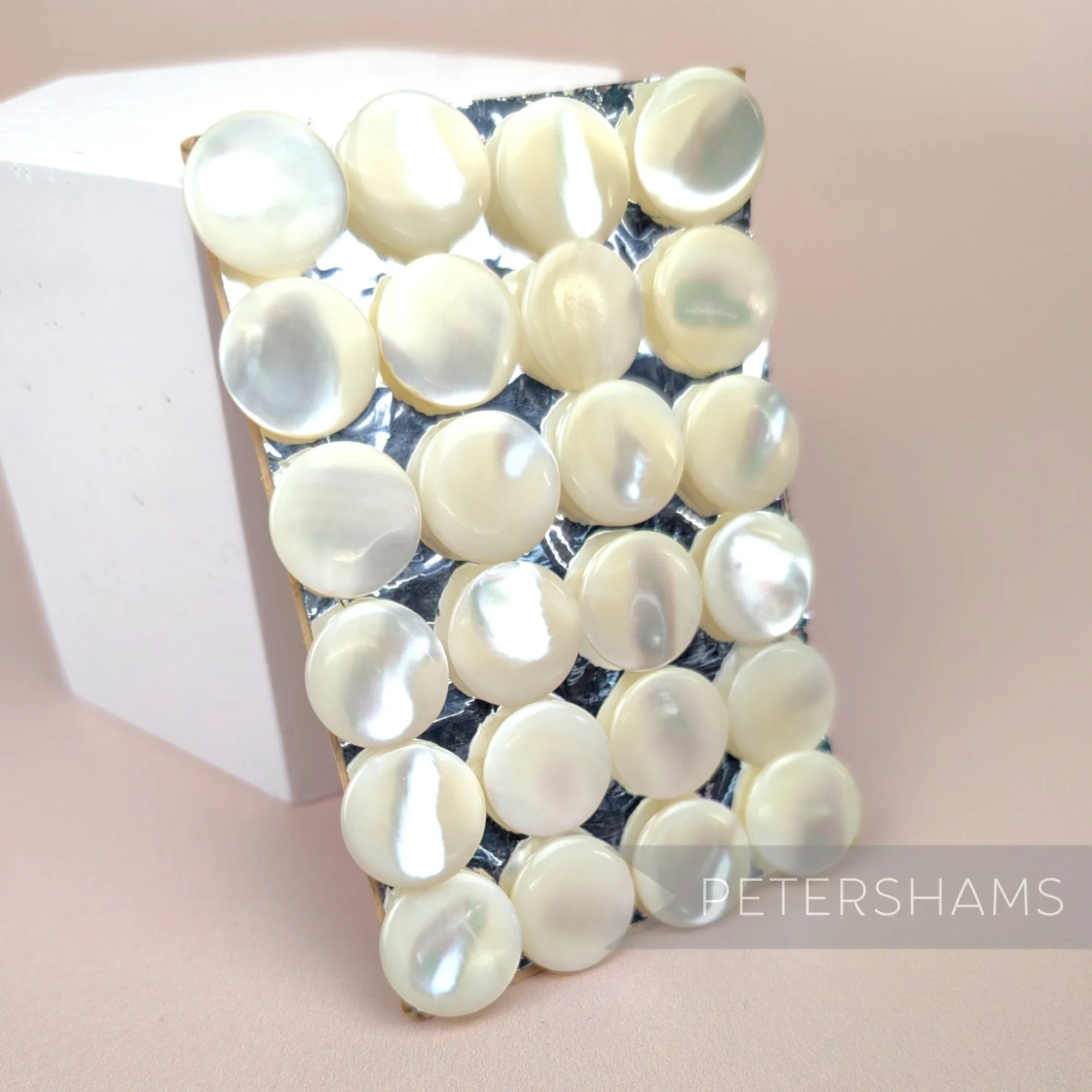 16mm Vintage Mother of Pearl Shank Buttons - Card of 24