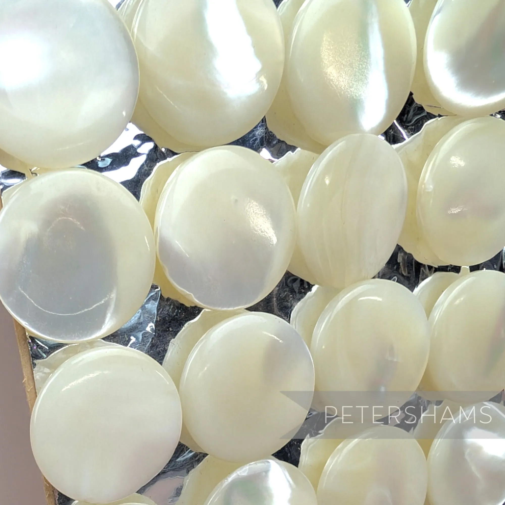 16mm Vintage Mother of Pearl Shank Buttons - Card of 24