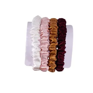 4 Pack Skinny Silk Scrunchies - Vivid - dropshipping