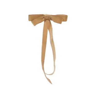 6pk Tan Velvet Classic Bows