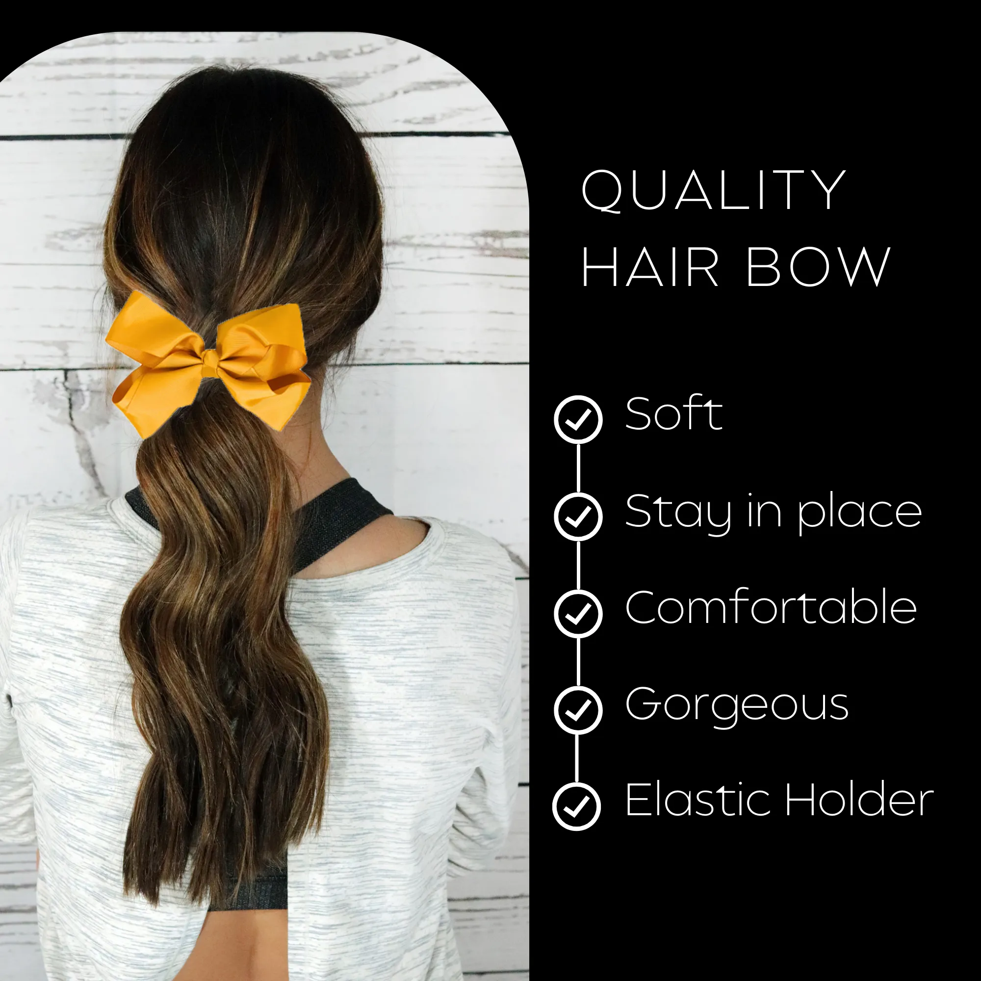 Athletic Gold Classic Hair Bows - 10 Pack