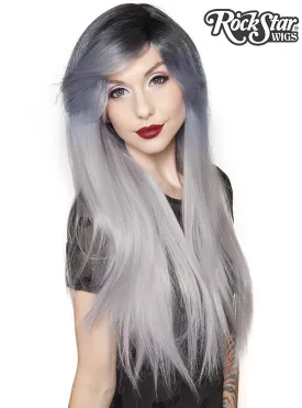 Bella Deluxe Long Silver Ombre Womens Fashion Wig