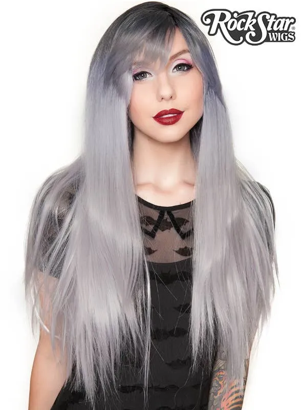 Bella Deluxe Long Silver Ombre Womens Fashion Wig