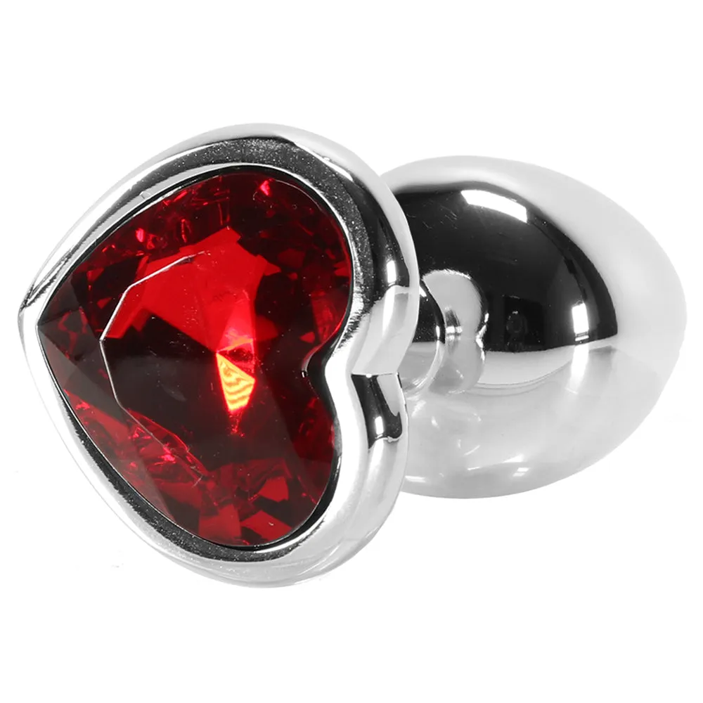 Booty Sparks Red Heart Gem Anal Plug in Small