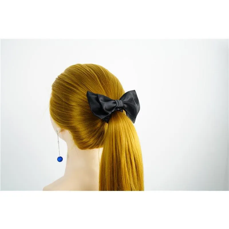 Bow Silk Scrunchies Black