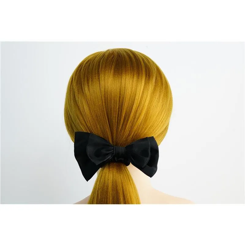 Bow Silk Scrunchies Black