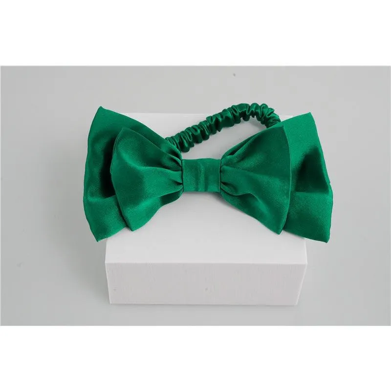 Bow Silk Scrunchies Christmas green