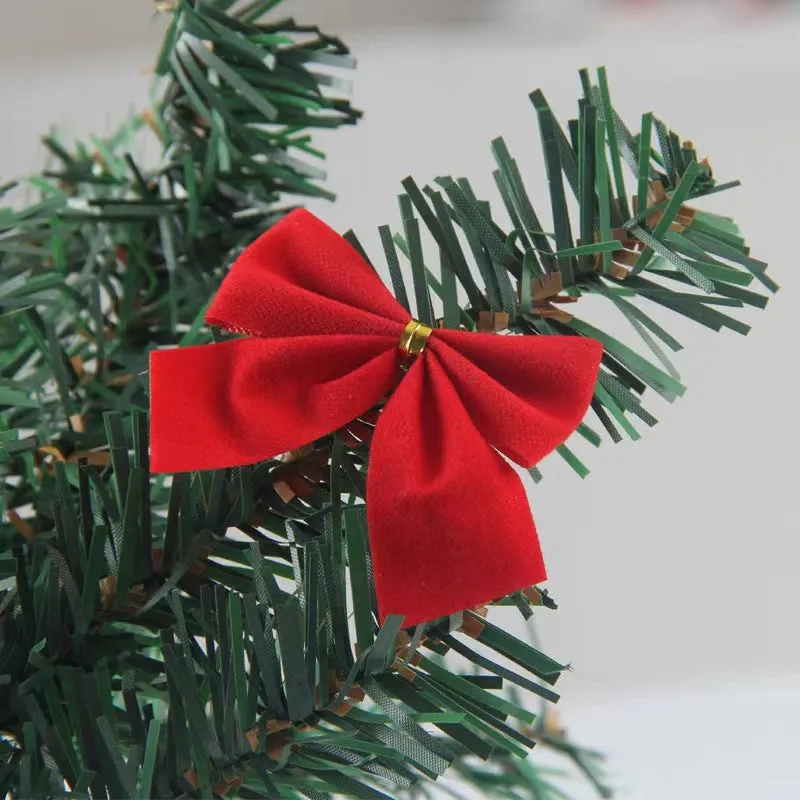 Bulk 12Pcs Christmas Bow Flocked Christmas Bowknot for Christmas Tree Decorations Wholesale