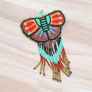 Butterfly Beaded Barrettes with Fringes (17)