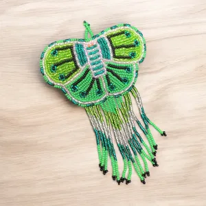 Butterfly Beaded Barrettes with Fringes (1)