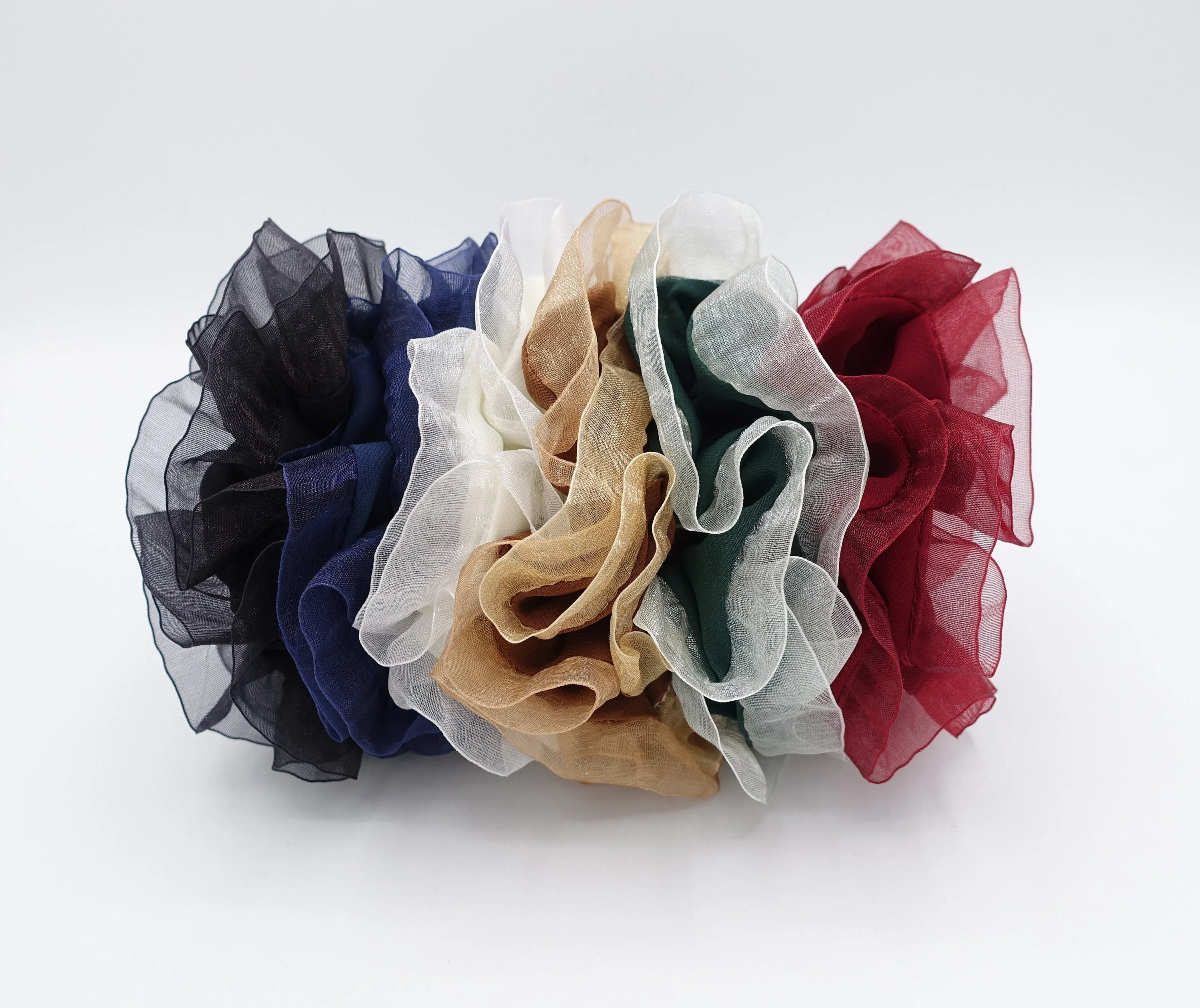 chiffon 2 tone scrunchies