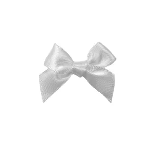 Classic Satin Bow - White (1.5” x 1.25”)