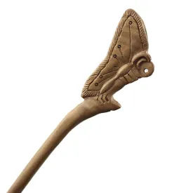 CrystalMood Handmade Carved Peachwood Hair Stick Butterfly