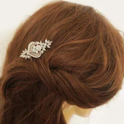 CZ Floral Hair Comb Naila