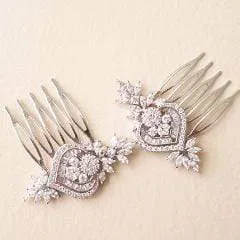 CZ Floral Hair Comb Naila