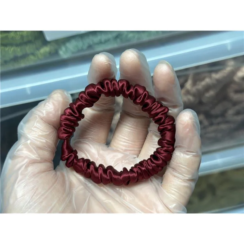 Darkish Red silk scrunchies mini