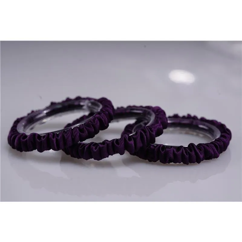 Deep Purple silk scrunchies mini