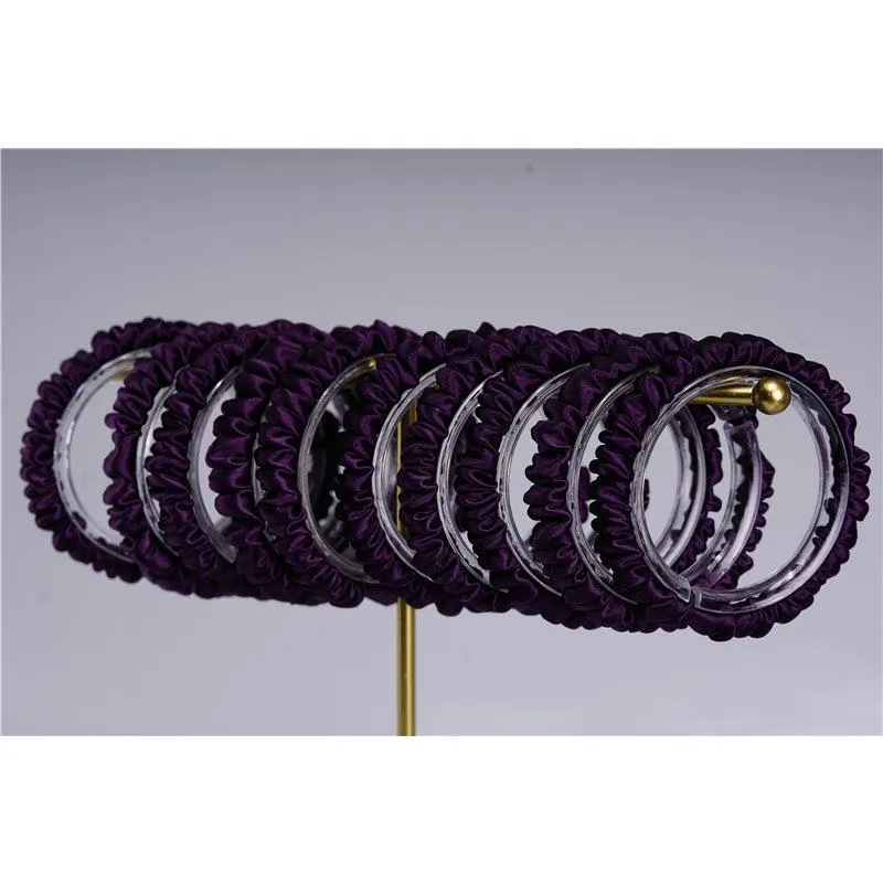 Deep Purple silk scrunchies mini