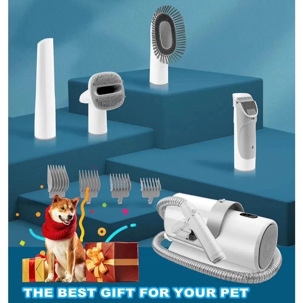 Dog Grooming Kit with Vacuum Cleaner - 5 Tools for Pet Grooming