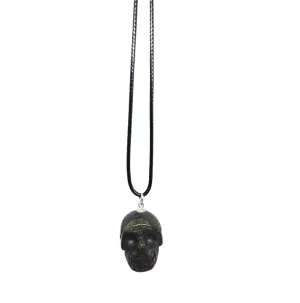 Dragon Blood Stone Crystal Skull Pendant Necklace