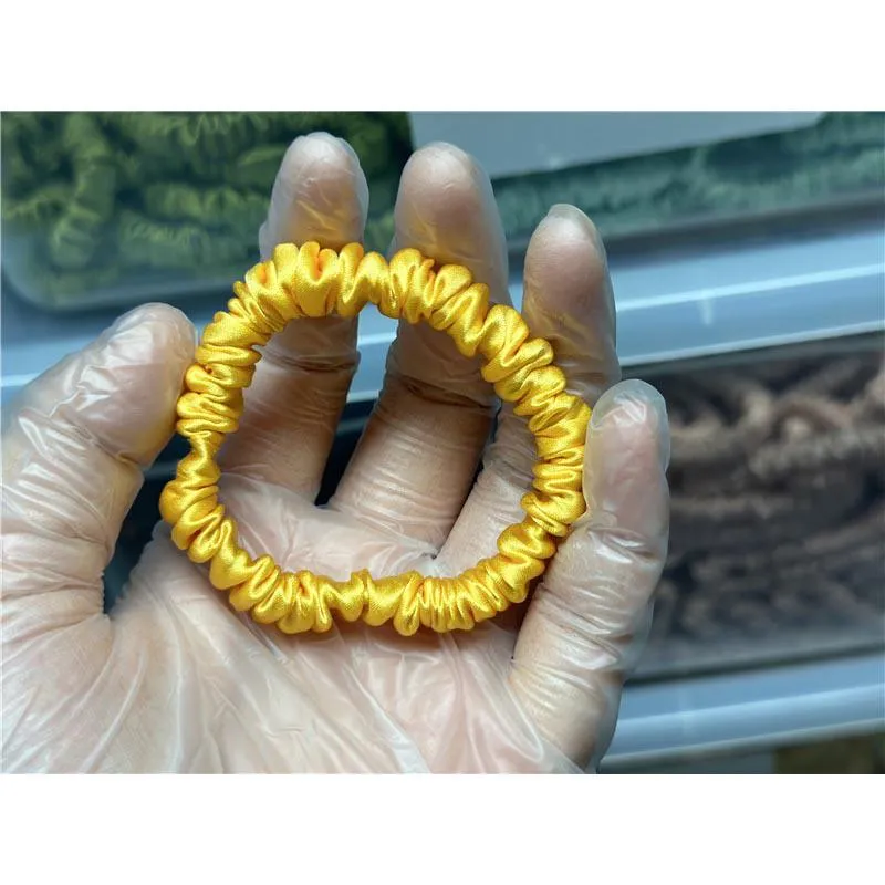 Emperor yellow silk scrunchies mini