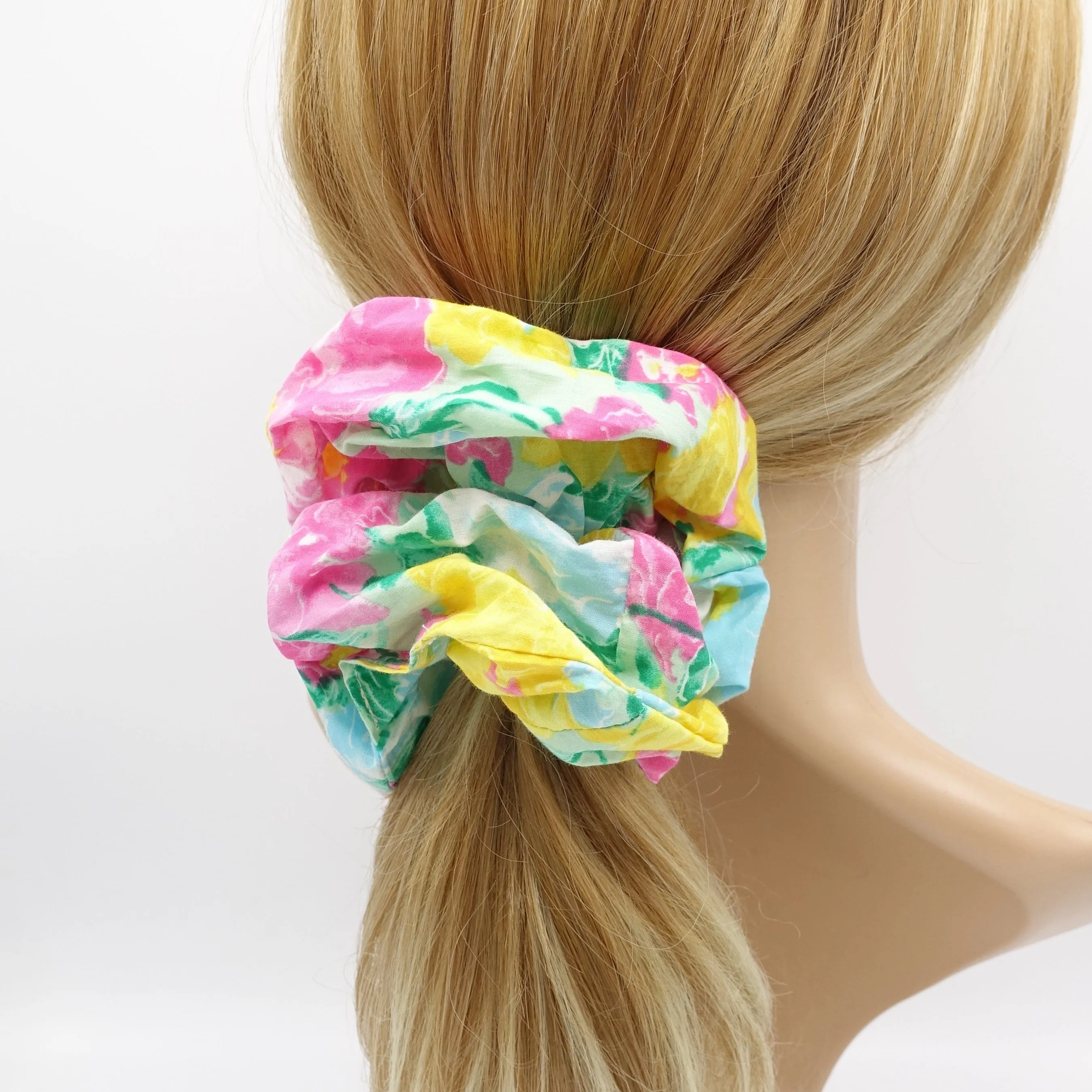 floral oversized cotton scrunchies pretty scrunchie for women