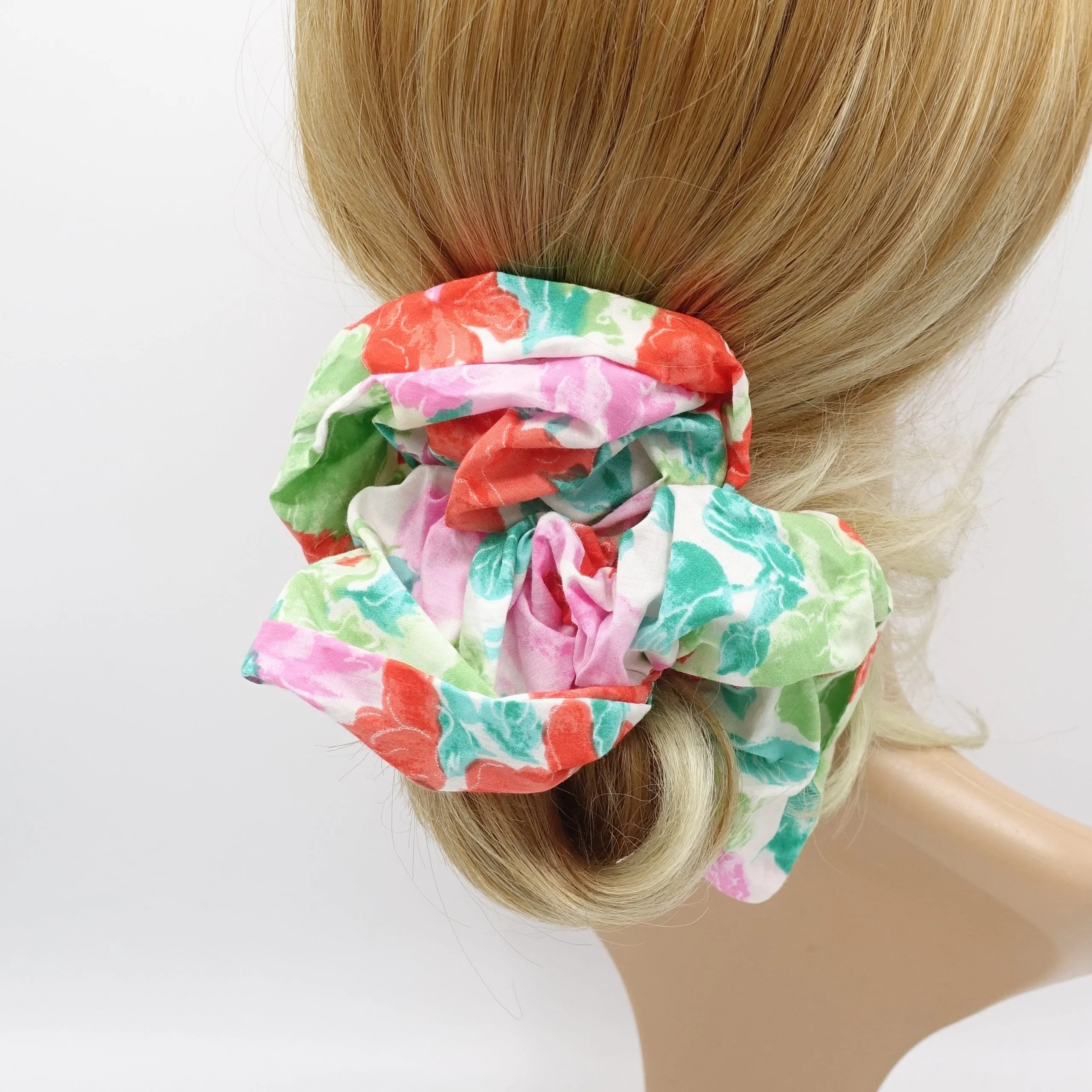 floral oversized cotton scrunchies pretty scrunchie for women