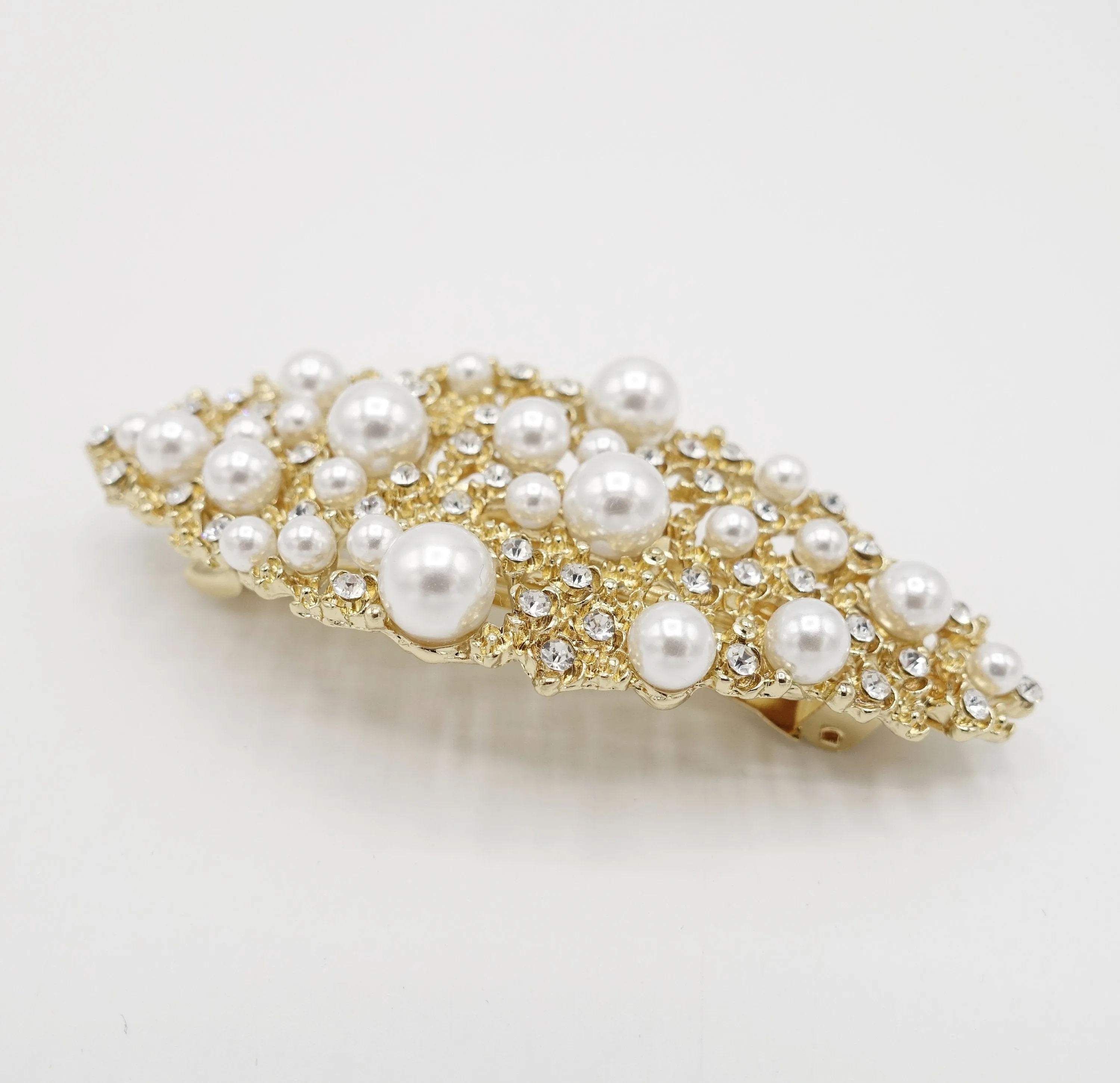 galaxy pearl rhinestone hair barrette