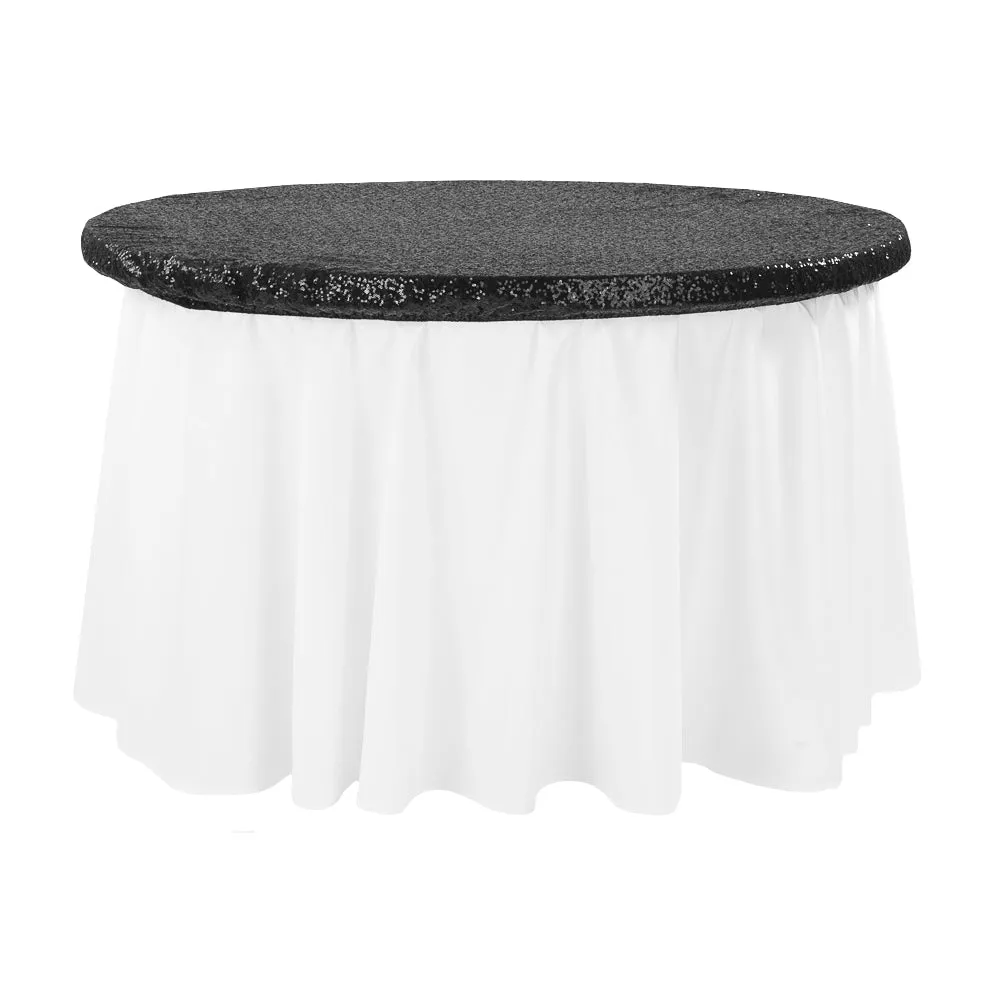 Glitz Sequin Table Topper/Cap 48" Round - Black