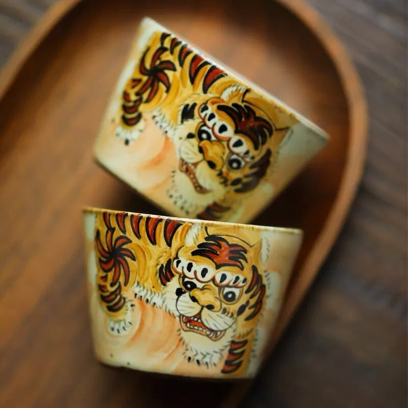 Gohobi Hand-painted Tiger Tea Cup