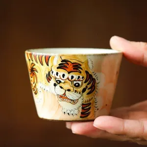 Gohobi Hand-painted Tiger Tea Cup