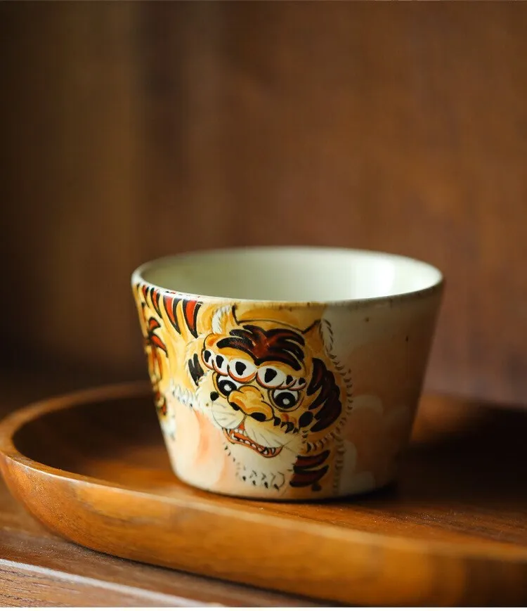 Gohobi Hand-painted Tiger Tea Cup