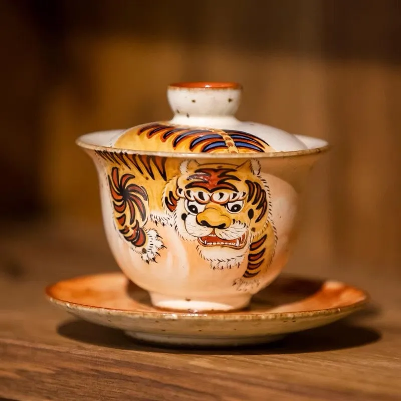 Gohobi Hand-painted Tiger Tea Cup