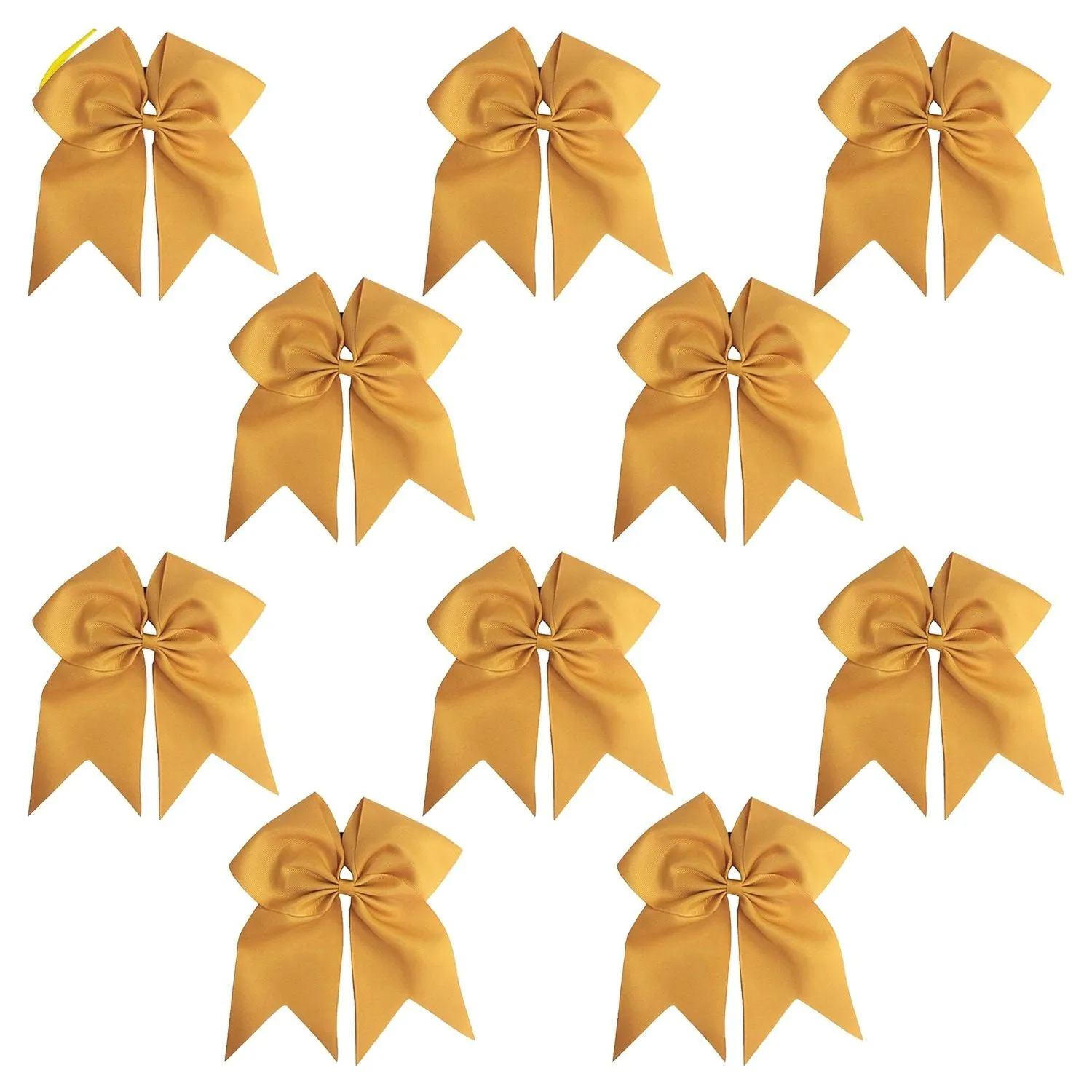 Gold Clip Hair Bows - 10 Pack