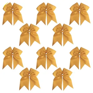 Gold Clip Hair Bows - 10 Pack