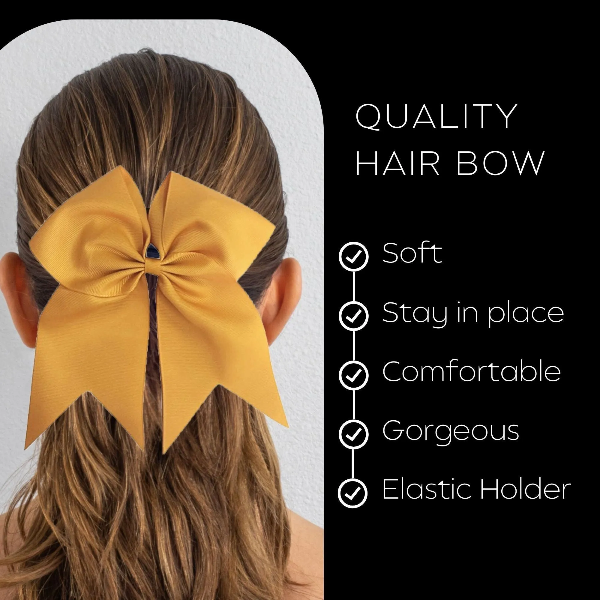 Gold Clip Hair Bows - 10 Pack