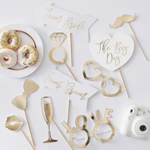 Gold Wedding Photo Booth Props