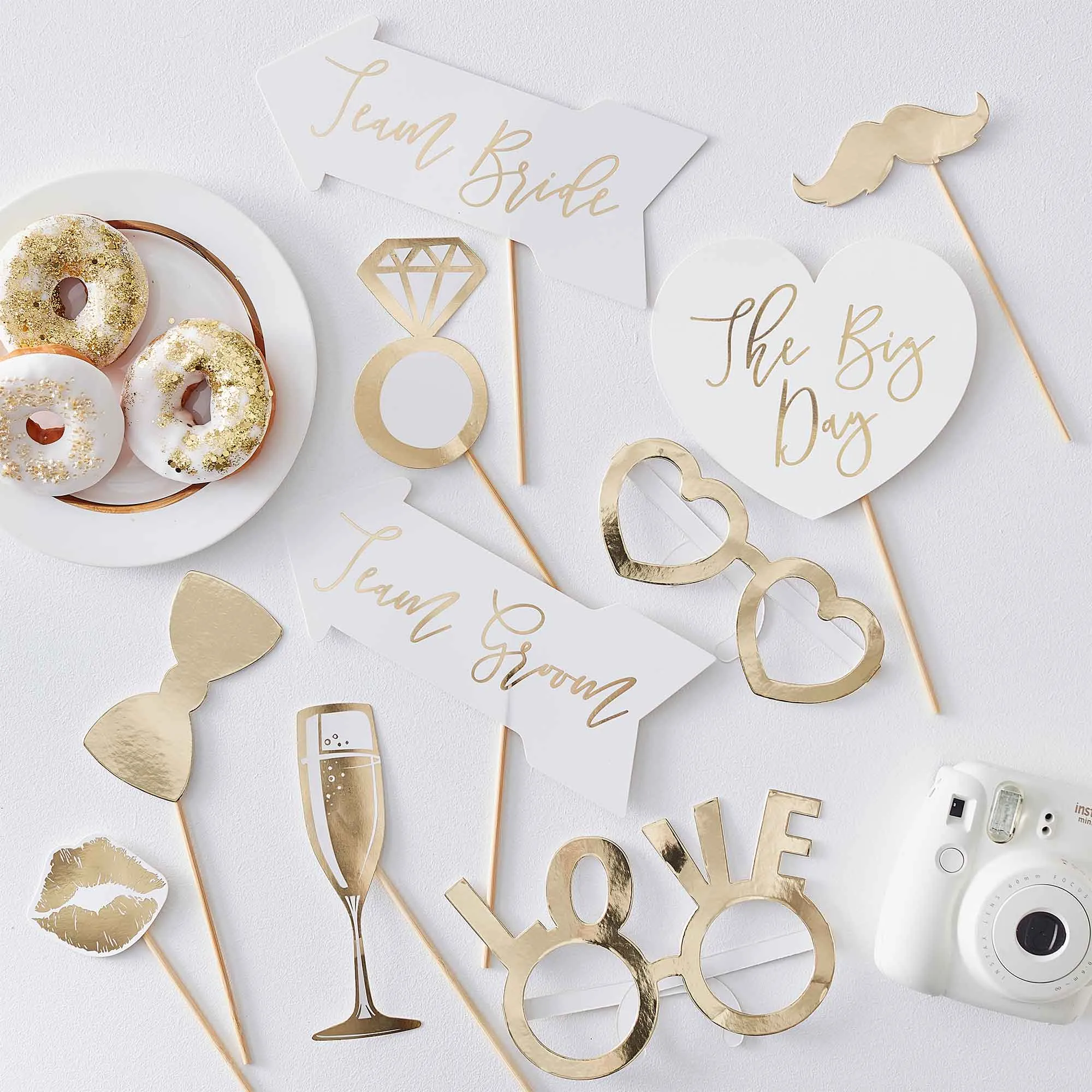 Gold Wedding Photo Booth Props