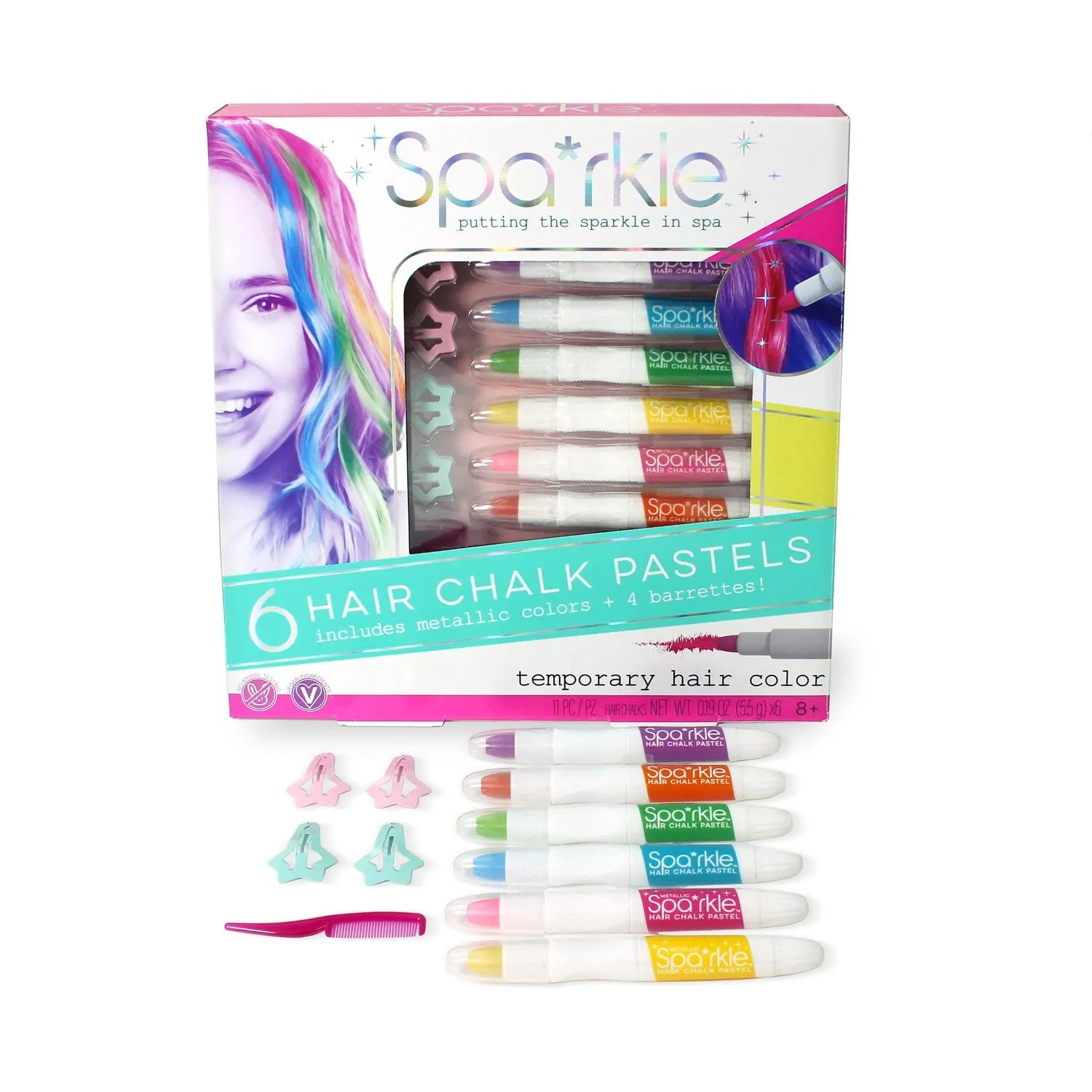 Hair Chalk Barrette Set