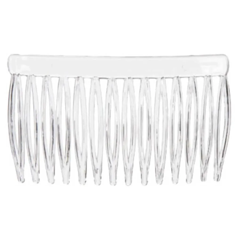 Hair Combs Clear Plastic 42 x 70mm 6 pieces