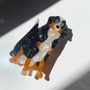 Hand-Painted Bernese Mountain Dog Breed Claw Hair Clip