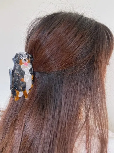 Hand-Painted Bernese Mountain Dog Breed Claw Hair Clip