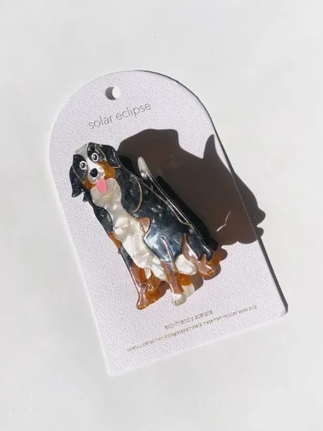 Hand-Painted Bernese Mountain Dog Breed Claw Hair Clip