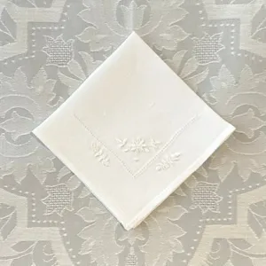 Handkerchief Ladies - Linen White Daisy