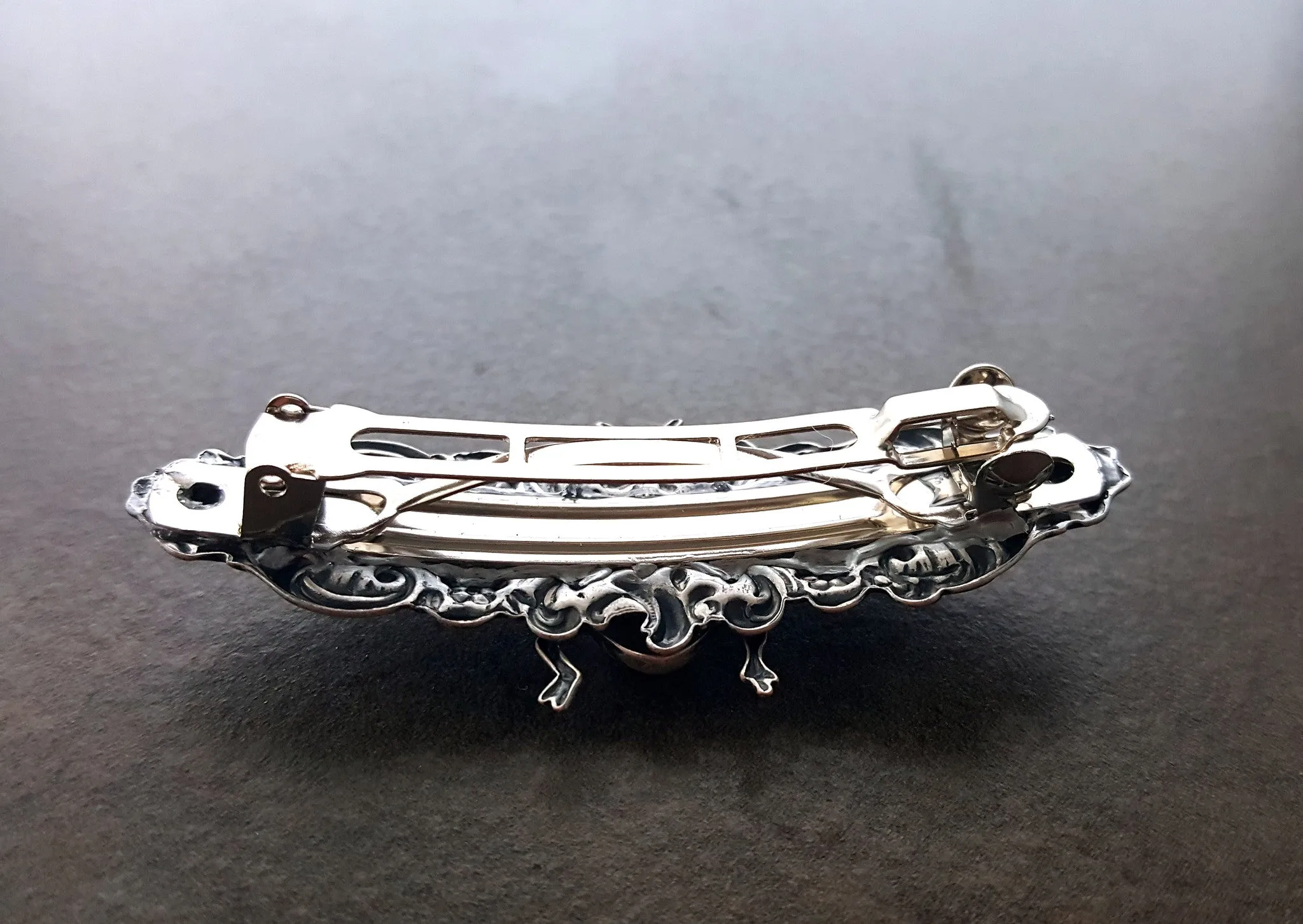 Handmade Silver Bee Hair Clip Barrette