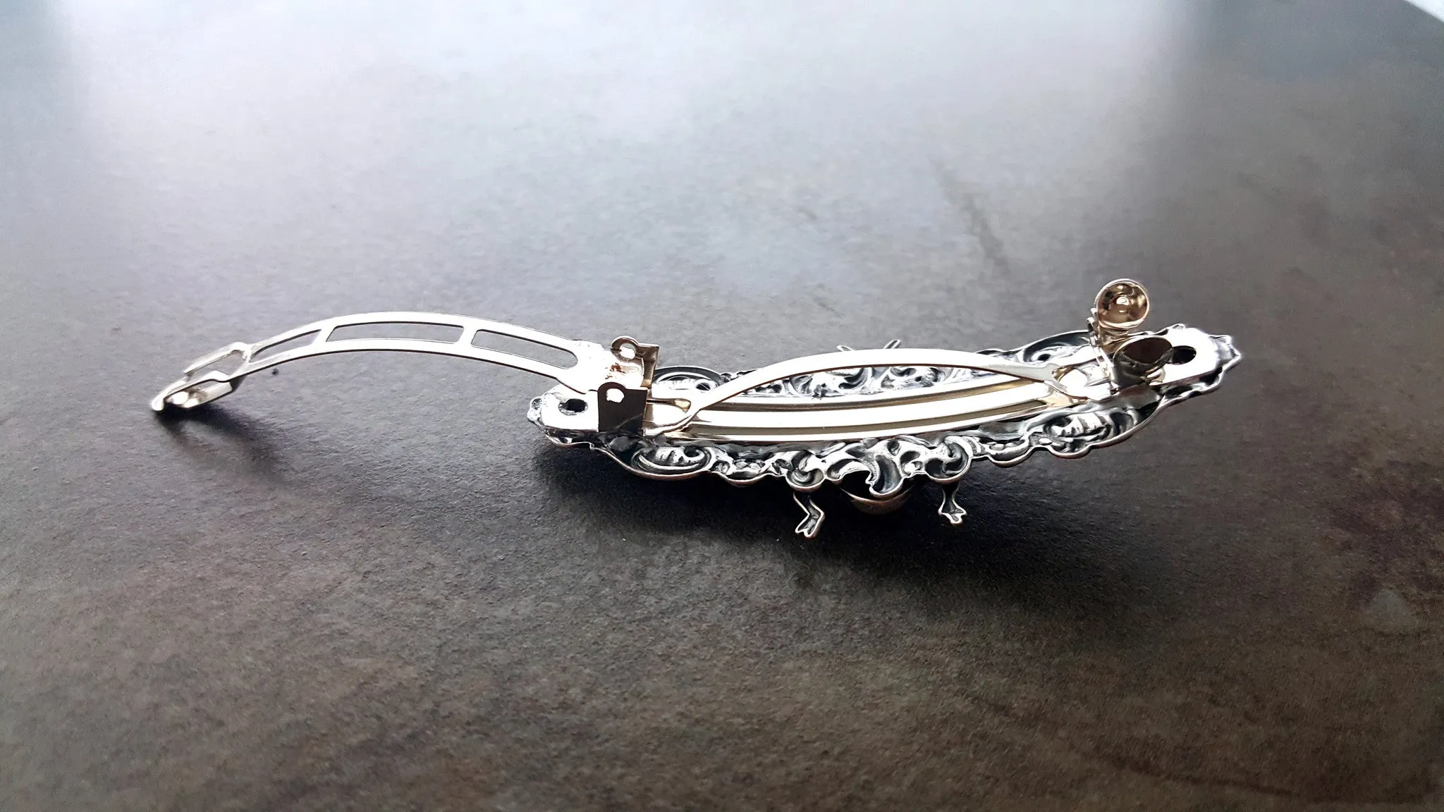 Handmade Silver Bee Hair Clip Barrette