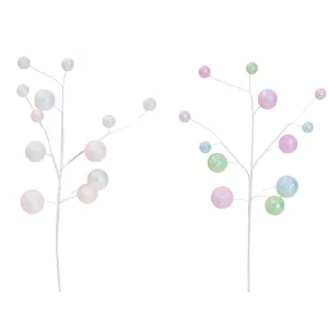 Iridescent Pastel Bauble Pick Asst (56cm)